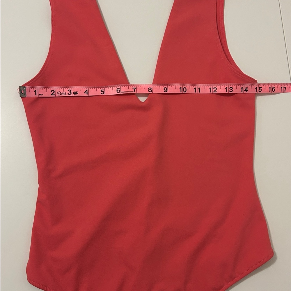 Free People Coral Pink Keep it Sleek Bodysuit Medium - Picture 4 of 11